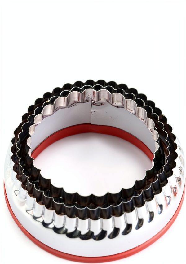 Cookie Cutters COOKIEQUE Fluted Round Durable Red Kitchen-2