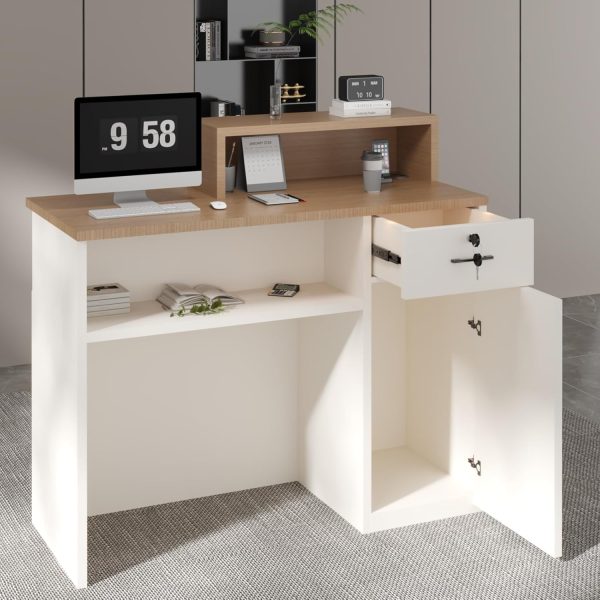 YTElantivo L-Shape Desk Modern European White LED Light-5