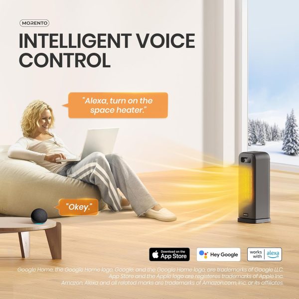 MORENTO Smart Wi-Fi Tower Heater Adjustable Temperature-2
