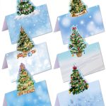 Ceiba Tree Christmas Place Cards White Watercolor Design-0