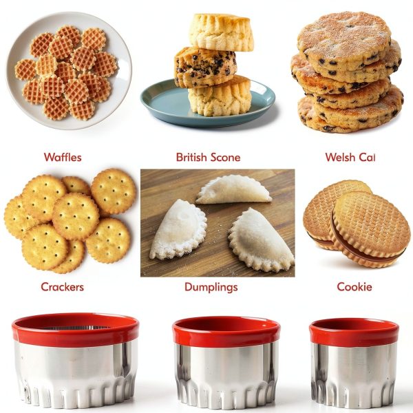 Cookie Cutters COOKIEQUE Fluted Round Durable Red Kitchen-4