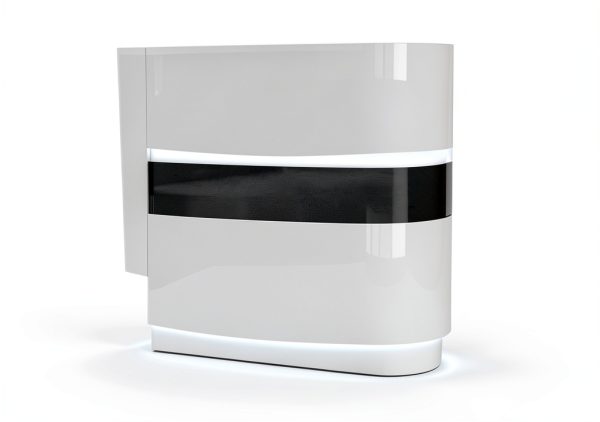 Reception Desk with LED Lighting Keyboard Tray Storage-4