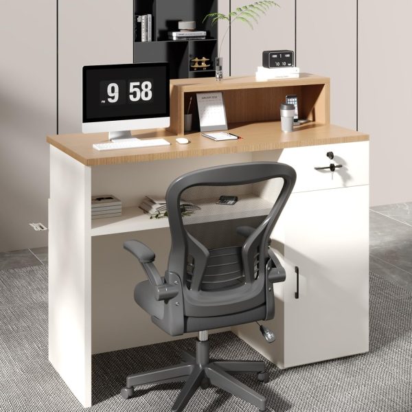 YTElantivo L-Shape Desk Modern European White LED Light-6