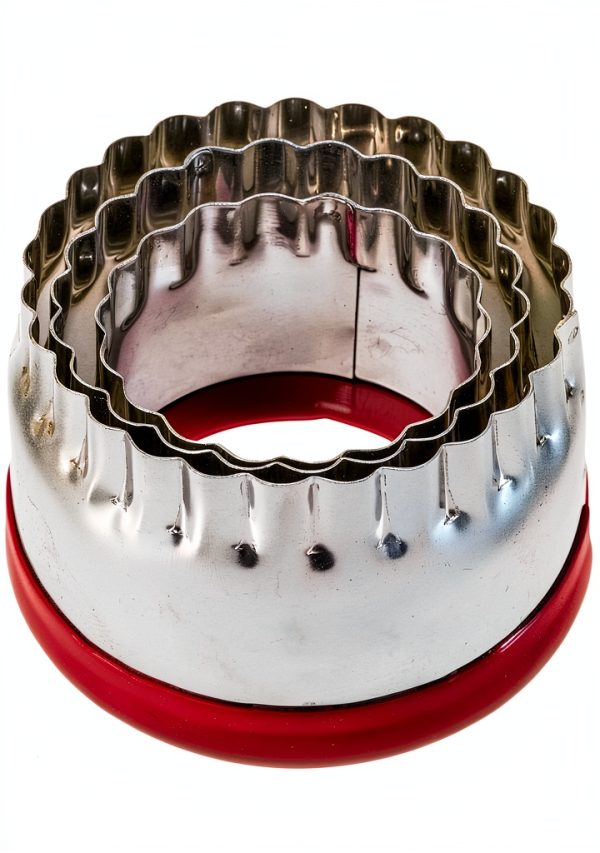 Cookie Cutters COOKIEQUE Fluted Round Durable Red Kitchen-0