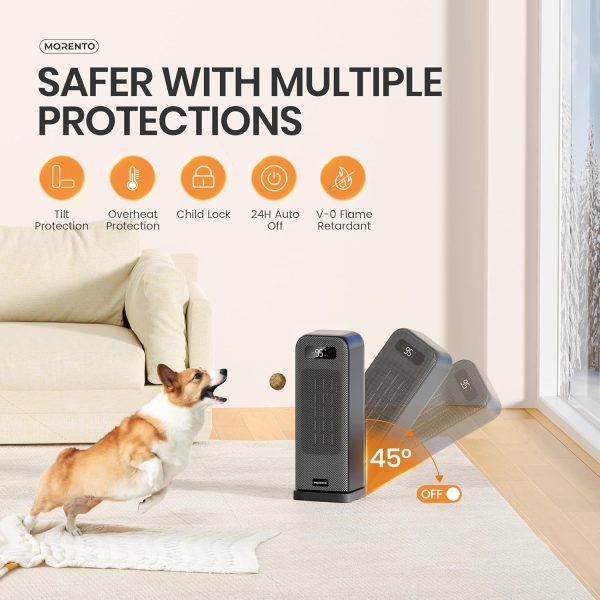 MORENTO Smart Wi-Fi Tower Heater Adjustable Temperature-6