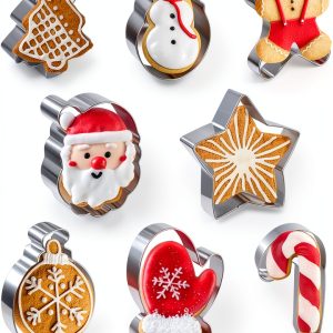 JOB JOL Stainless Steel Christmas Cookie Cutter Set Shapes-0