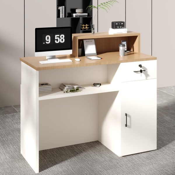YTElantivo L-Shape Desk Modern European White LED Light-4