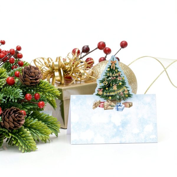 Ceiba Tree Christmas Place Cards White Watercolor Design-7