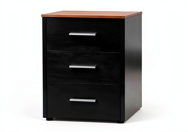 Horseo Modern Reception Desk Walnut Black Storage Durable-3