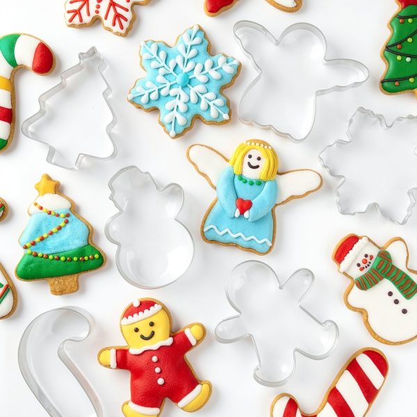 KELOFKO Christmas Cookie Cutters Stainless Steel 6 Shapes-1