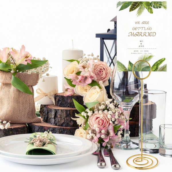 GPYG Gold Table Card Holders Round Pedestal Wedding Party-3