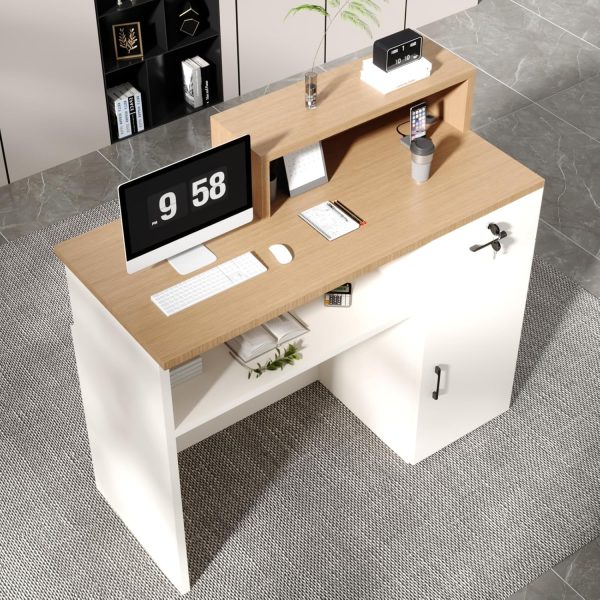 YTElantivo L-Shape Desk Modern European White LED Light-7