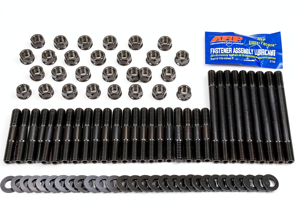 Installing ARP 145-4012 Alloy Steel Stud Bolt Kit on a wooden workbench